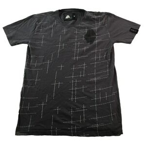 Analog System T Shirt Mens Medium Gray Short Sleeve Graphic Grid Print Tee